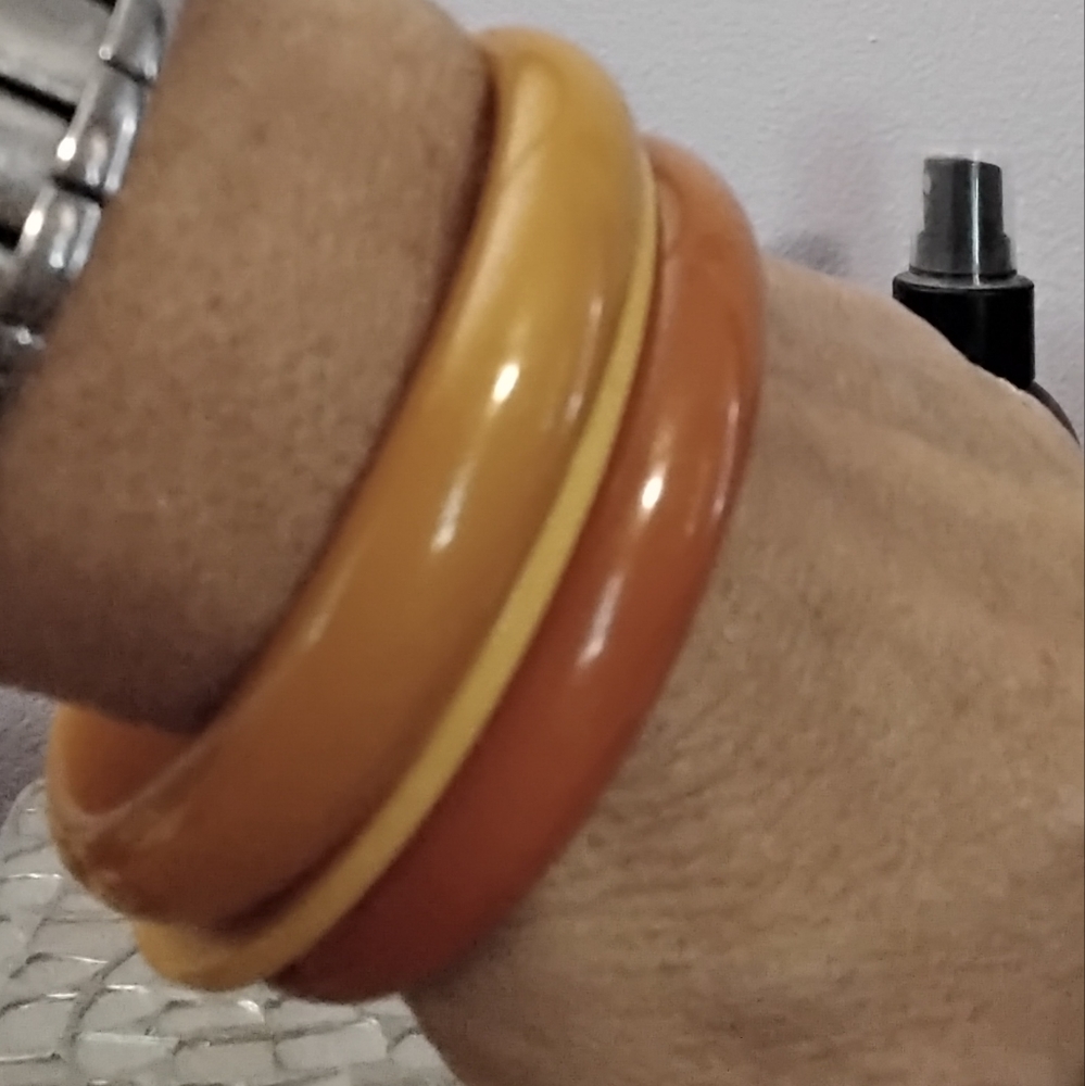 Three bakelite bangle bracelets